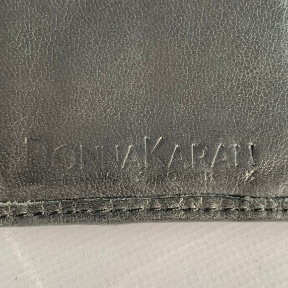 DONNA KARAN Black Gold Leather Wallet - Picture 3 of 7